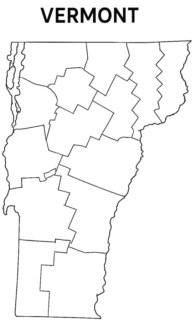 Blank Vermont County Map – Free VT County Printable Map