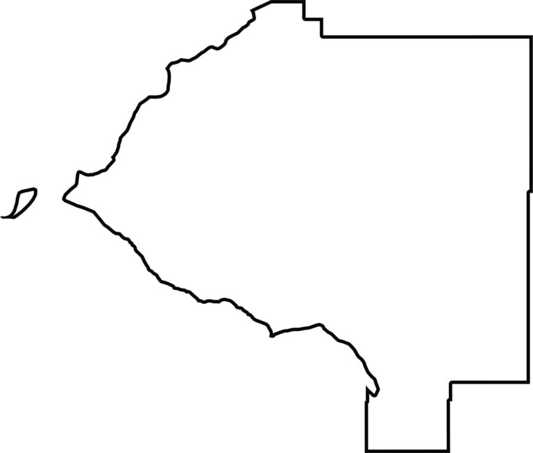 Blank Anchorage Municipality map with boundary outline for geography practice