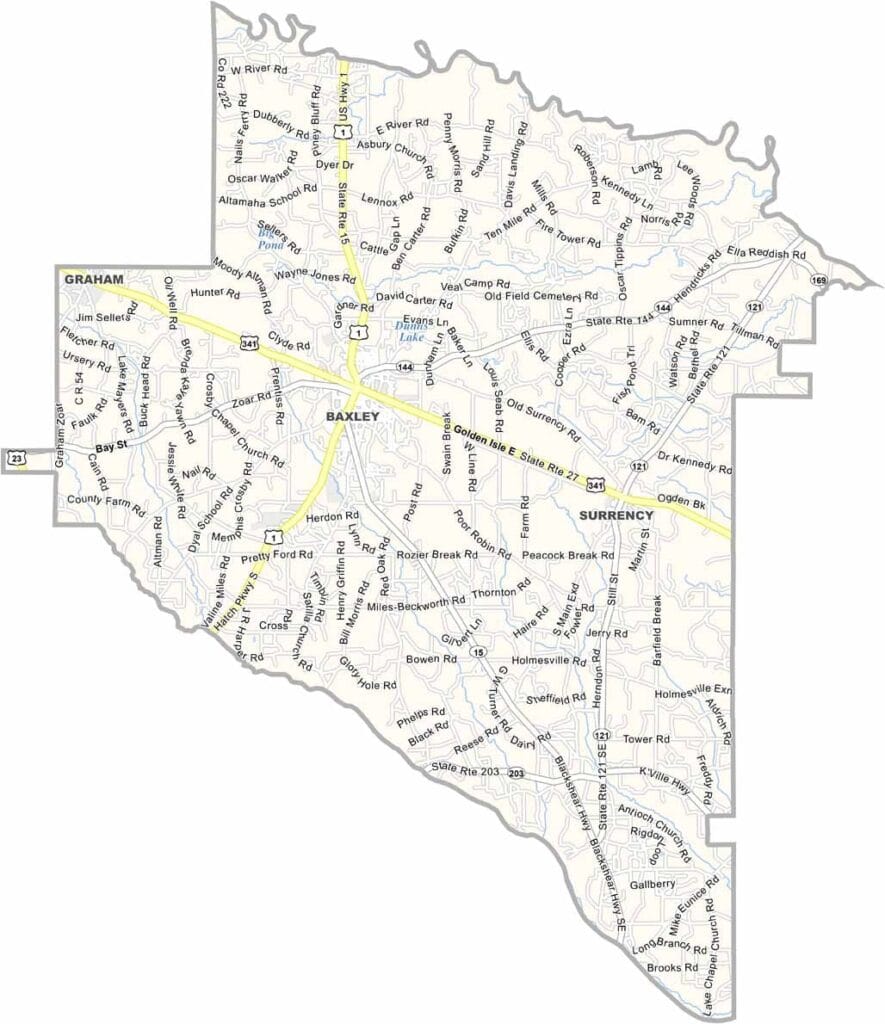 Appling County Map Georgia