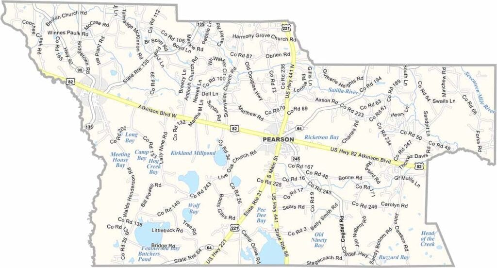 Atkinson County Map Georgia