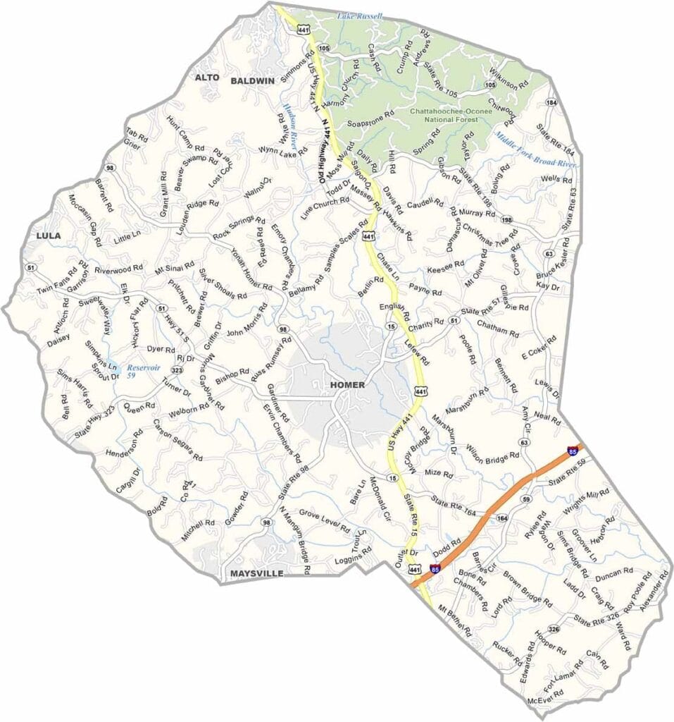 Banks County Map Georgia