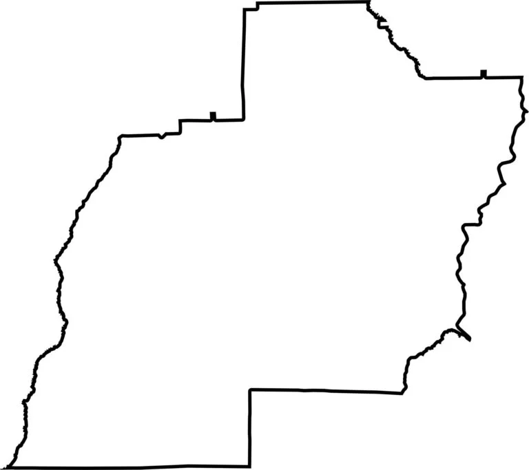 Blank Barbour County map with county outline for geography practice