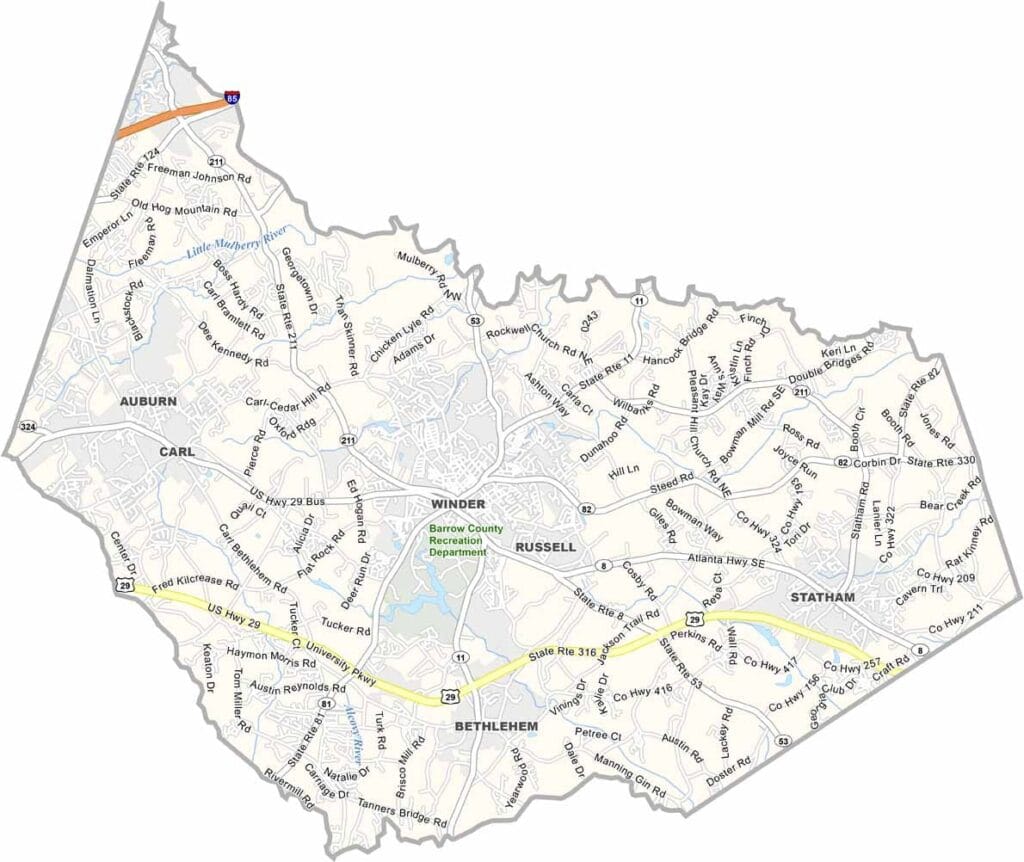 Barrow County Map Georgia