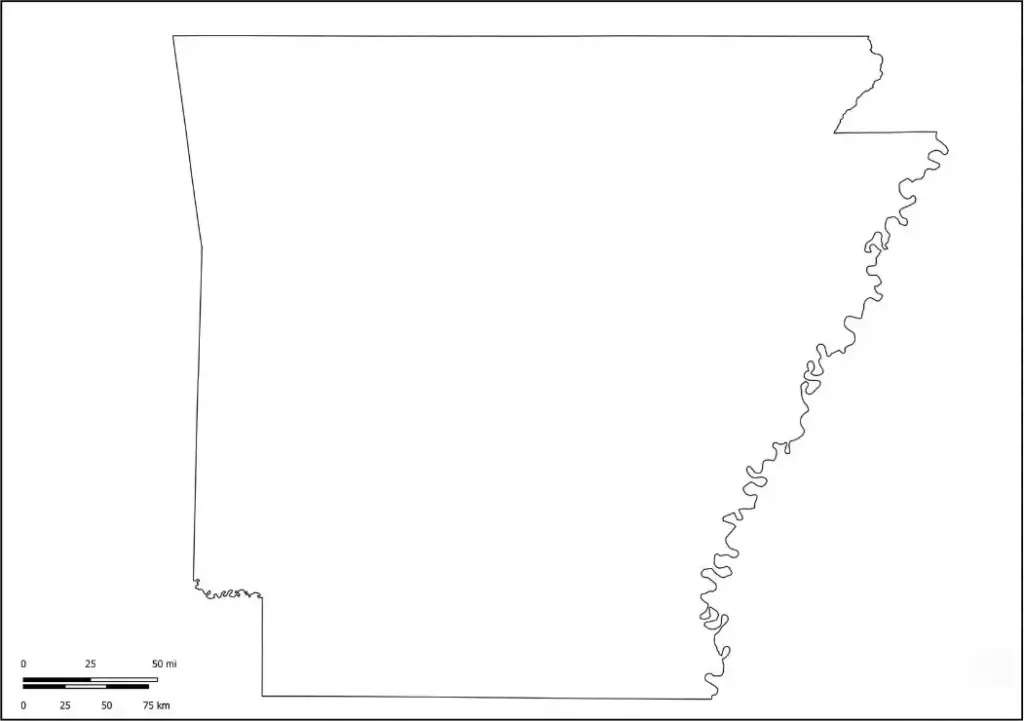 Blank Arkansas Map – Unlabeled Outline Format