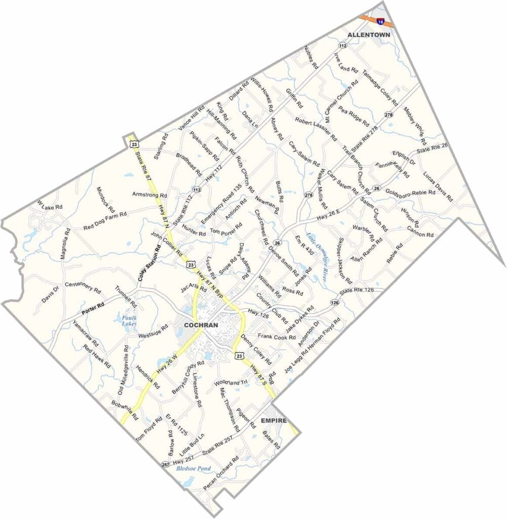 Bleckley County Map Georgia