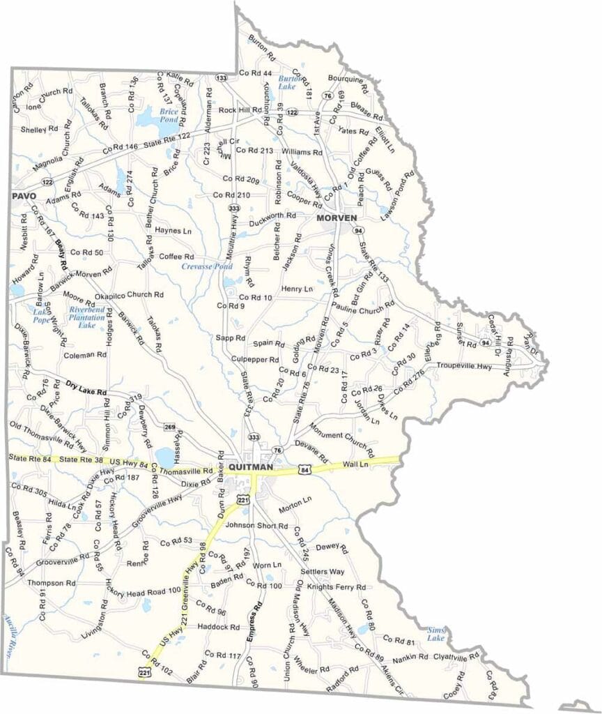 Brooks County Map Georgia