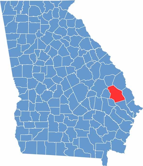 Bulloch County Location Map Georgia