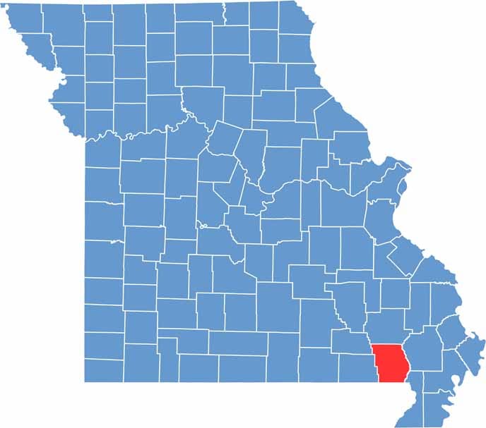 Butler County location map showing the county's position within Missouri.