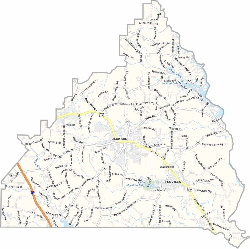 Butts County Map Georgia