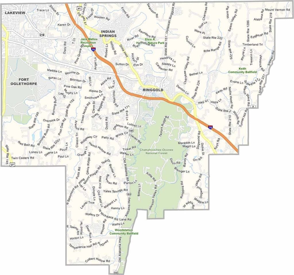 Catoosa County Map Georgia
