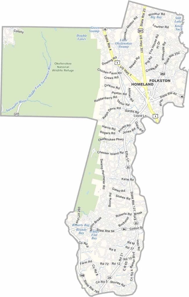 Charlton County Map Georgia