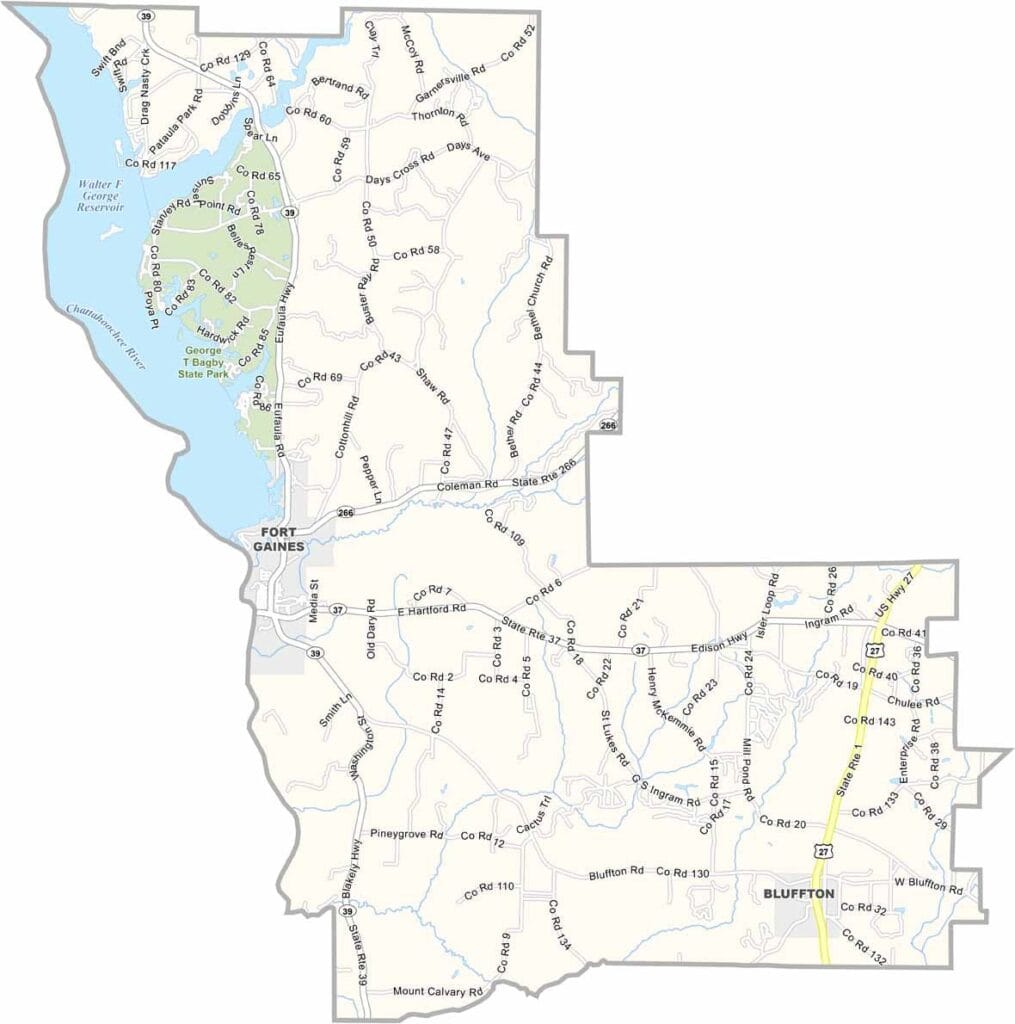 Clay County Map Georgia