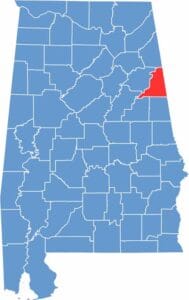 Cleburne County location maps showing its position in Alabama.