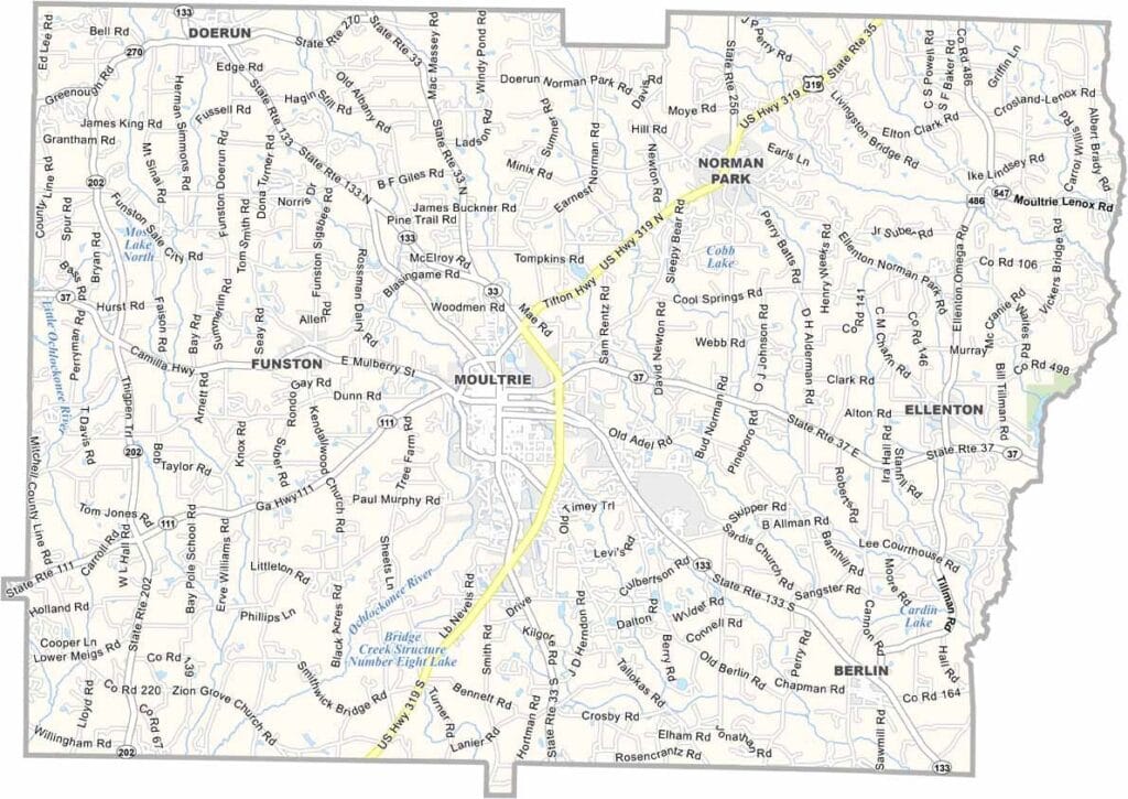 Colquitt County Map Georgia