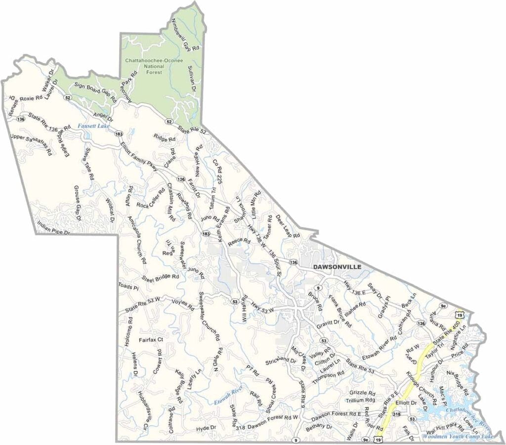 Dawson County Map Georgia