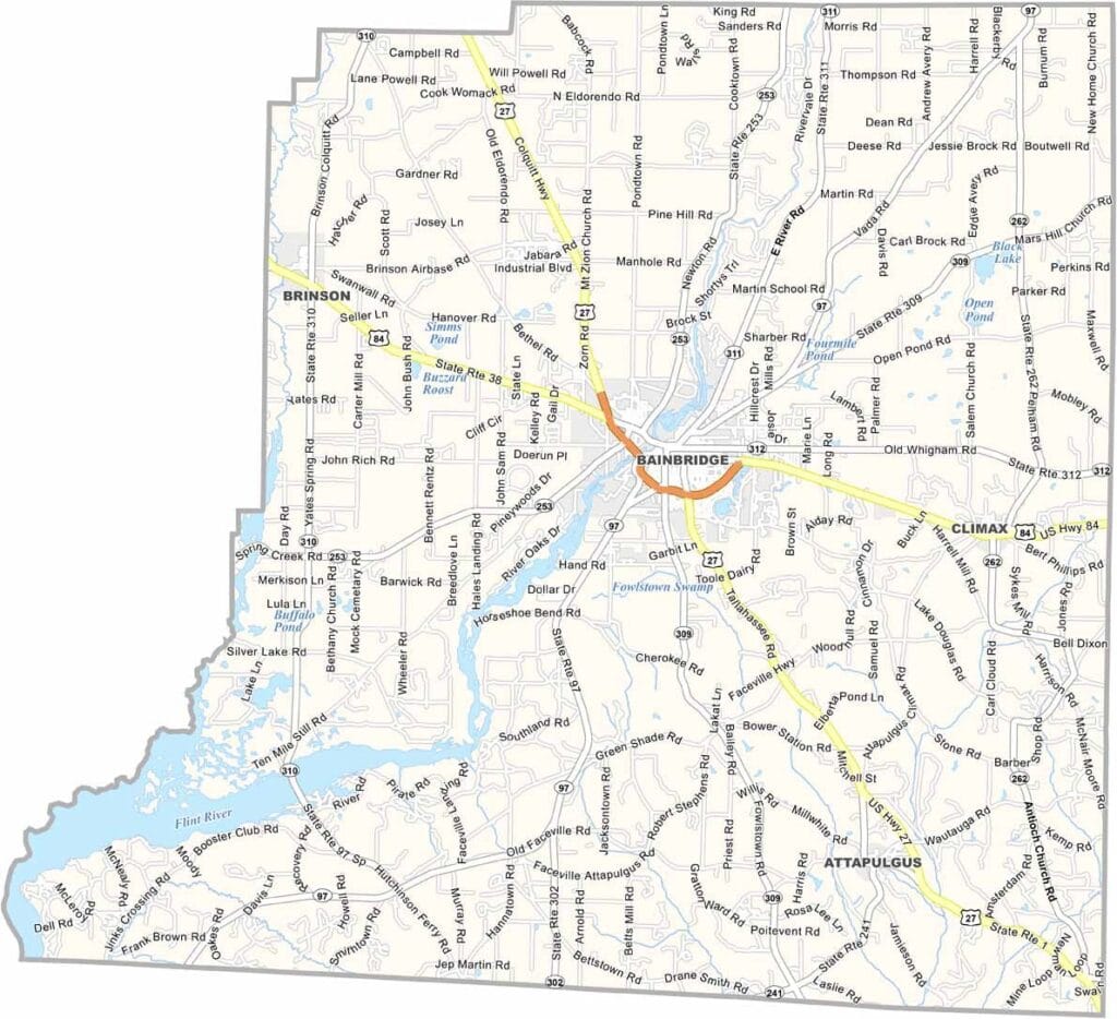 Decatur County Map Georgia