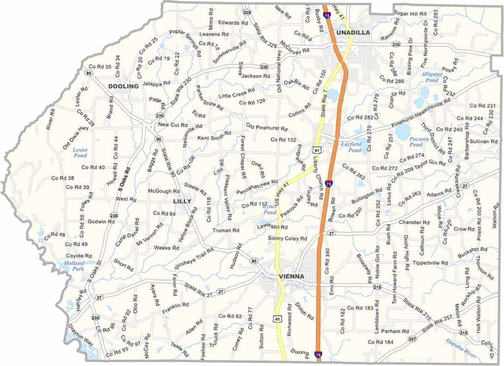 Dooly County Map Georgia