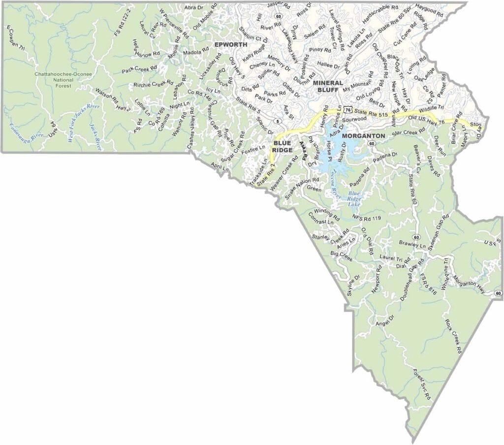 Fannin County Map Georgia