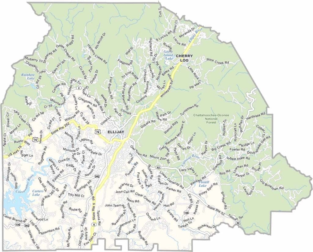 Gilmer County Map Georgia