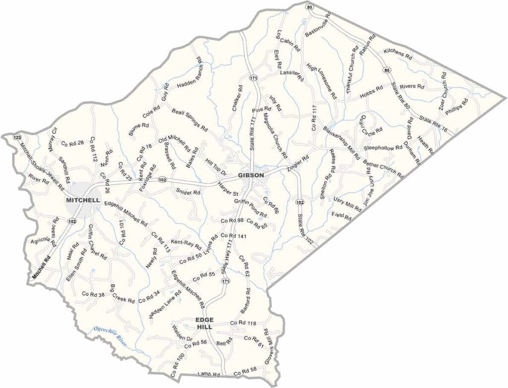 Glascock County Map Georgia