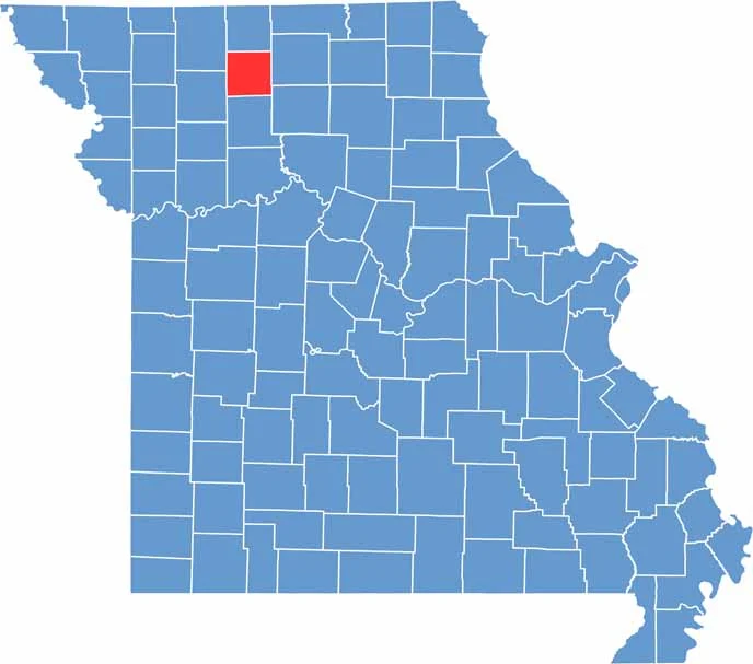 Grundy County location map showing the county's position within Missouri.
