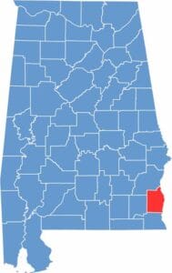 Henry County location map showing its position in Alabama.