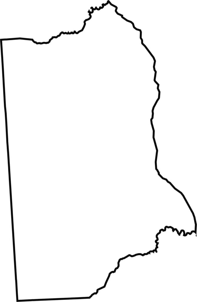 Blank map of Kent County, Delaware, showing county boundaries without labels for educational and reference use.