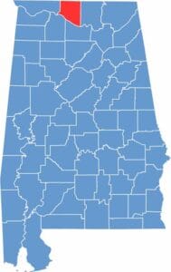 Limestone County location map showing its position in Alabama.
