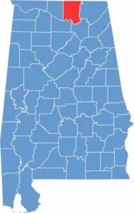 Printable Madison County Alabama location maps showing county location and boundaries