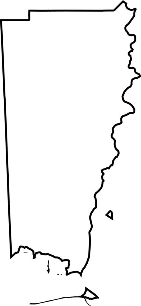 Blank Mobile County map with county outline for geography practice