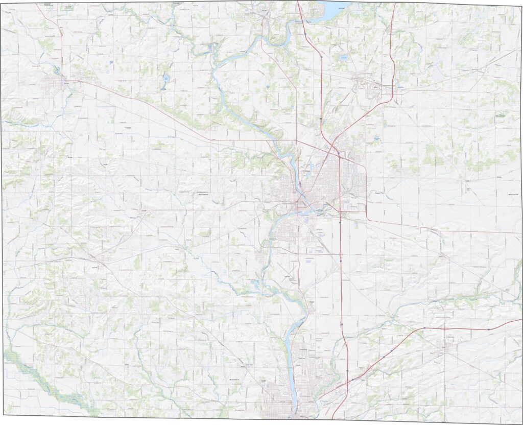 Rock County road map in Wisconsin