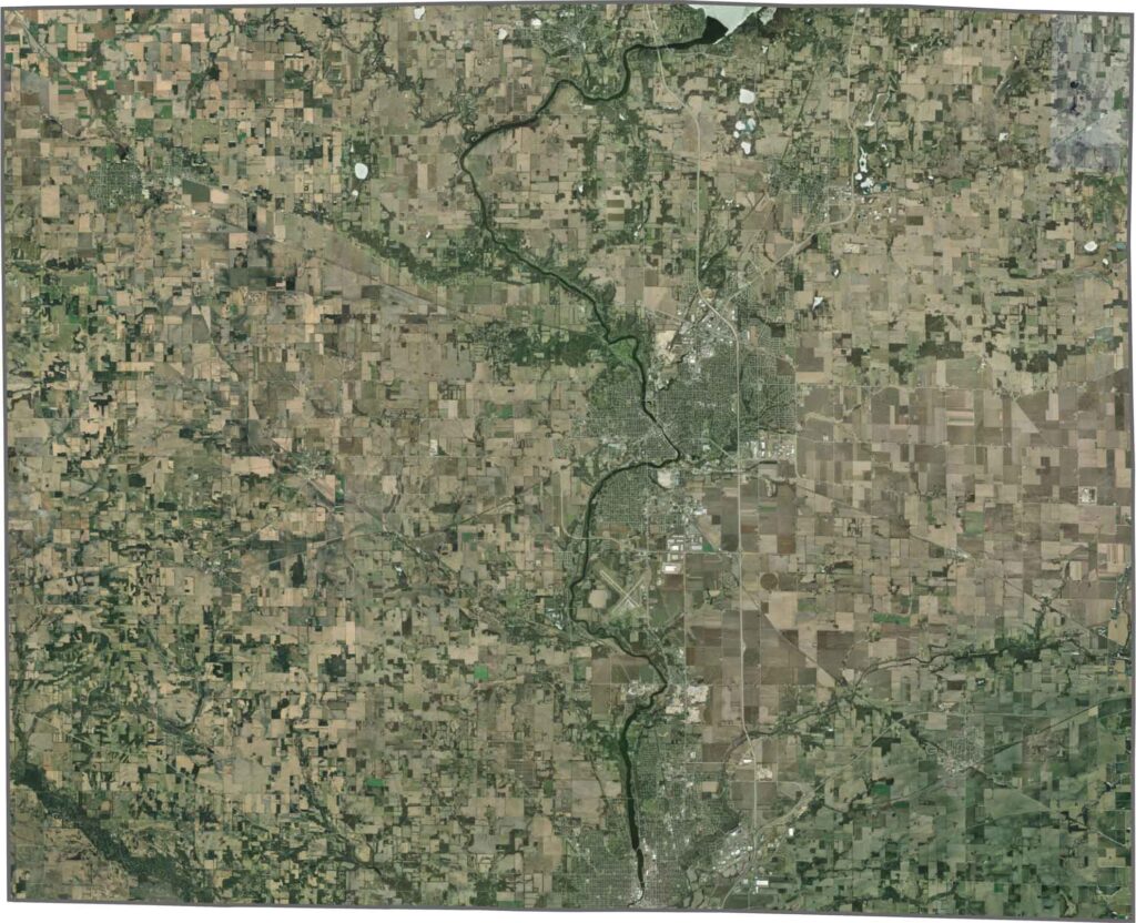 Rock County satellite map in Wisconsin