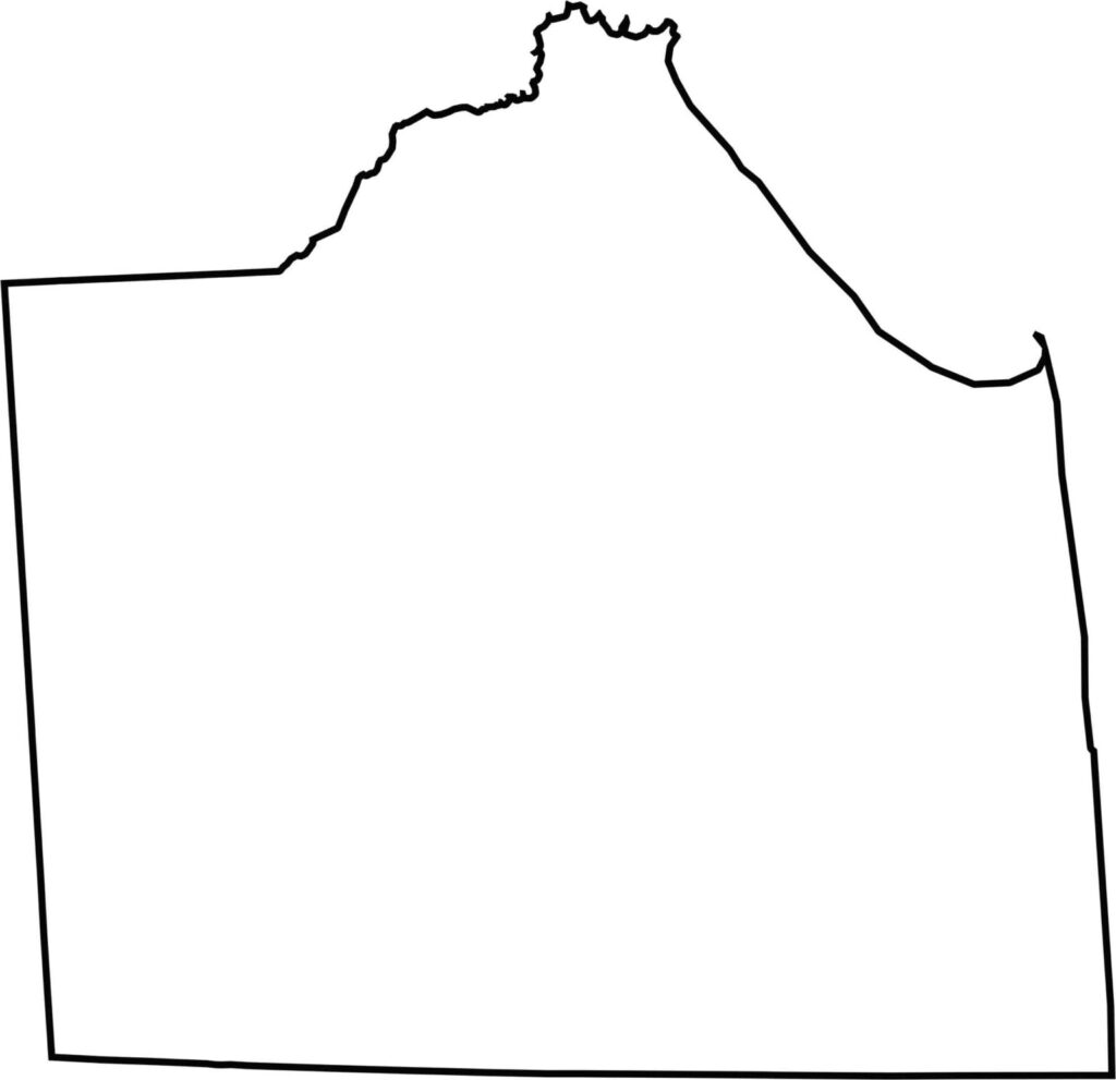 Blank outline map of Sussex County, Delaware showing county boundary without labels or details.
