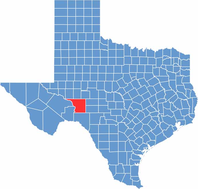 Crockett Location Map showing towns, roads, and geographic features in Texas.