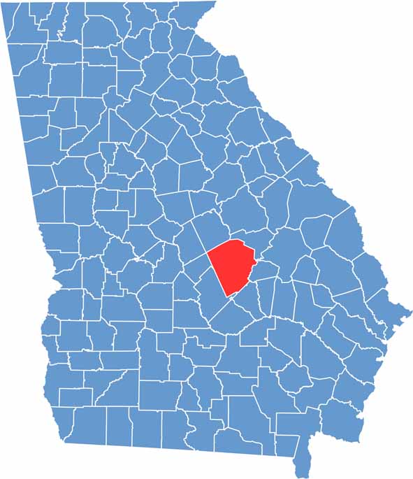 Laurens location map showing its position in Georgia.