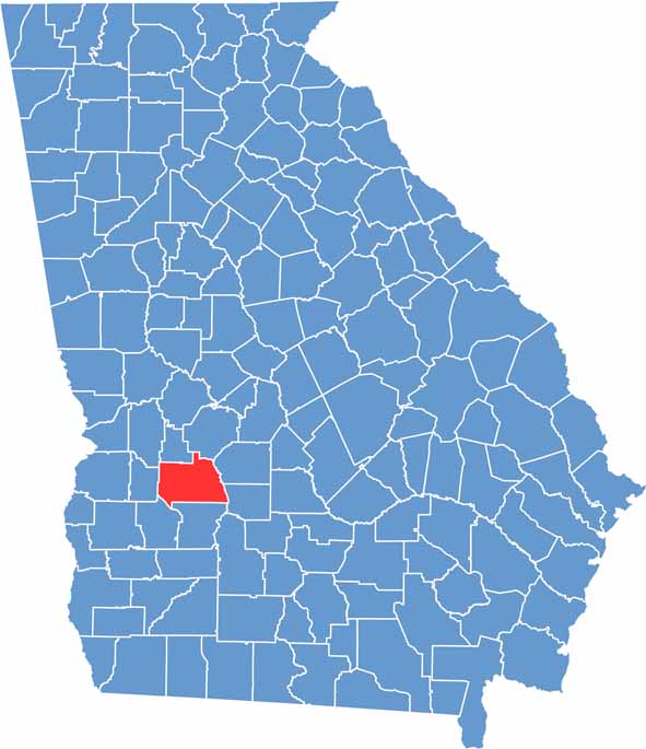 Sumter location map showing its location in Georgia.