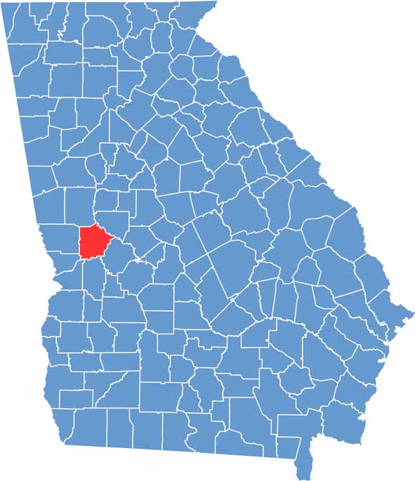 Talbot location map showing its location in Georgia.