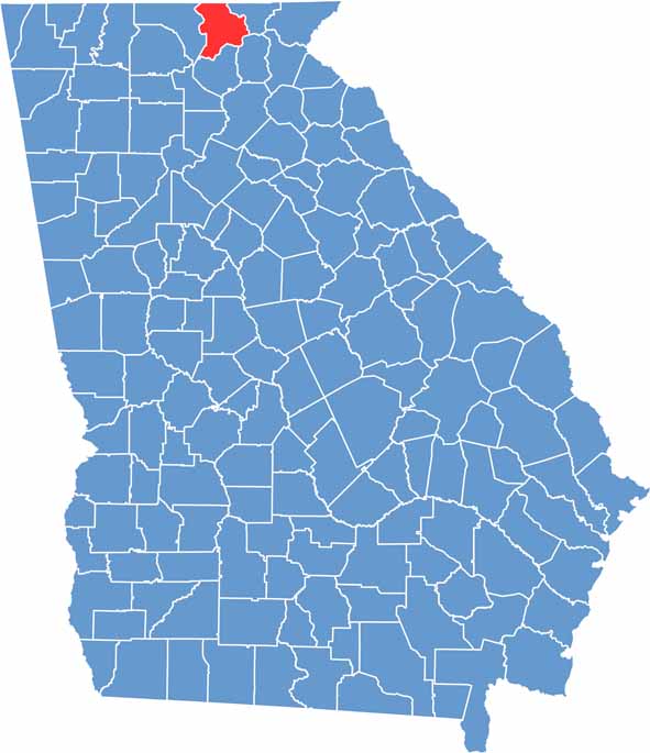 Union Location Map showing towns, roads, and geographic features in Georgia.