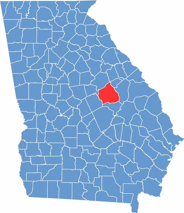 Washington Location Map showing towns, roads, and geographic features in Georgia.